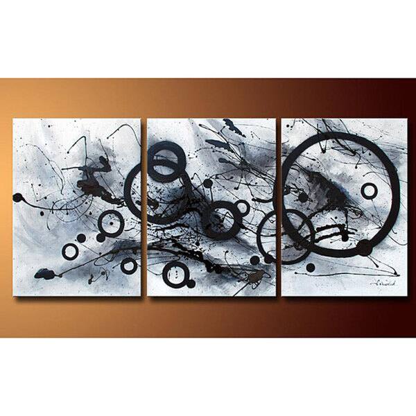 Strick & Bolton Handpainted 'Abstract' 3piece Gallerywrapped Canvas