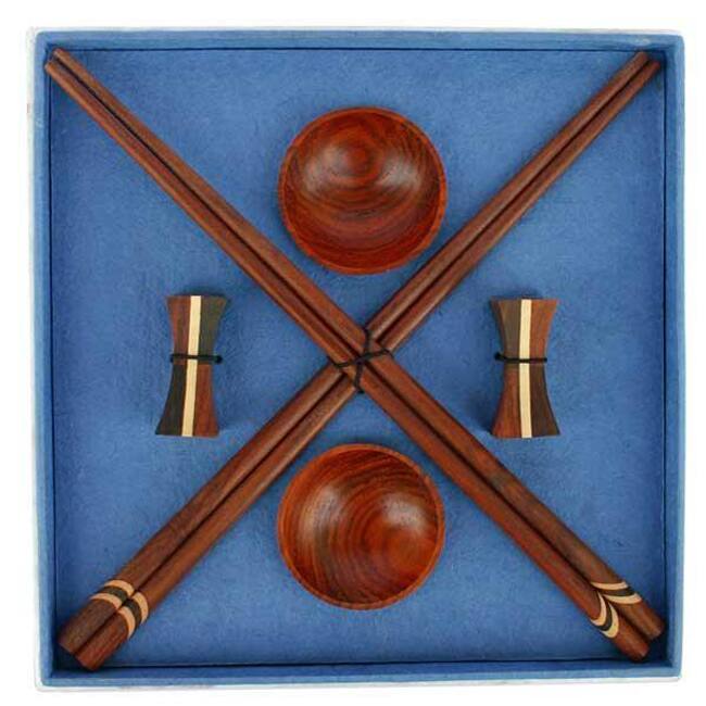 Handcrafted Wood and Paper Sushi Set/ Gift Box (Thailand)