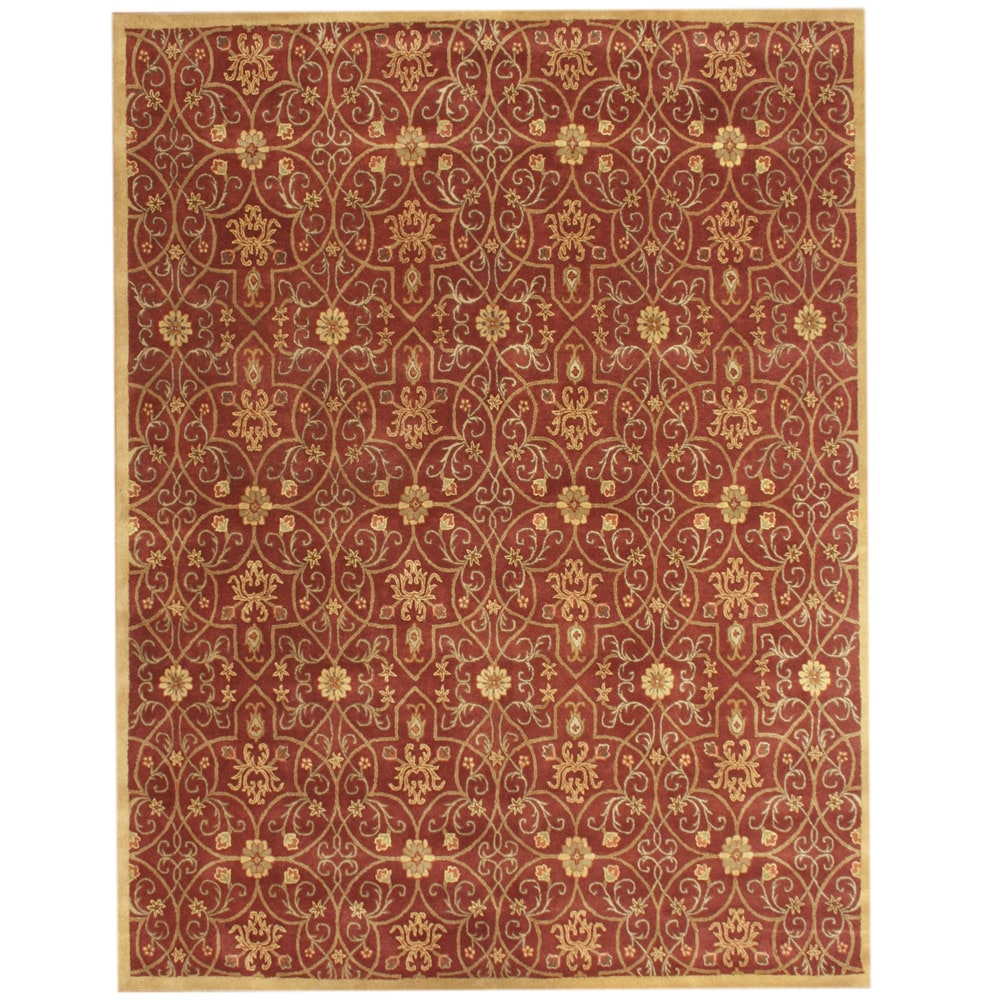 Alliyah Handmade Burgundy New Zealand Blend Wool Rug (8 X 10)