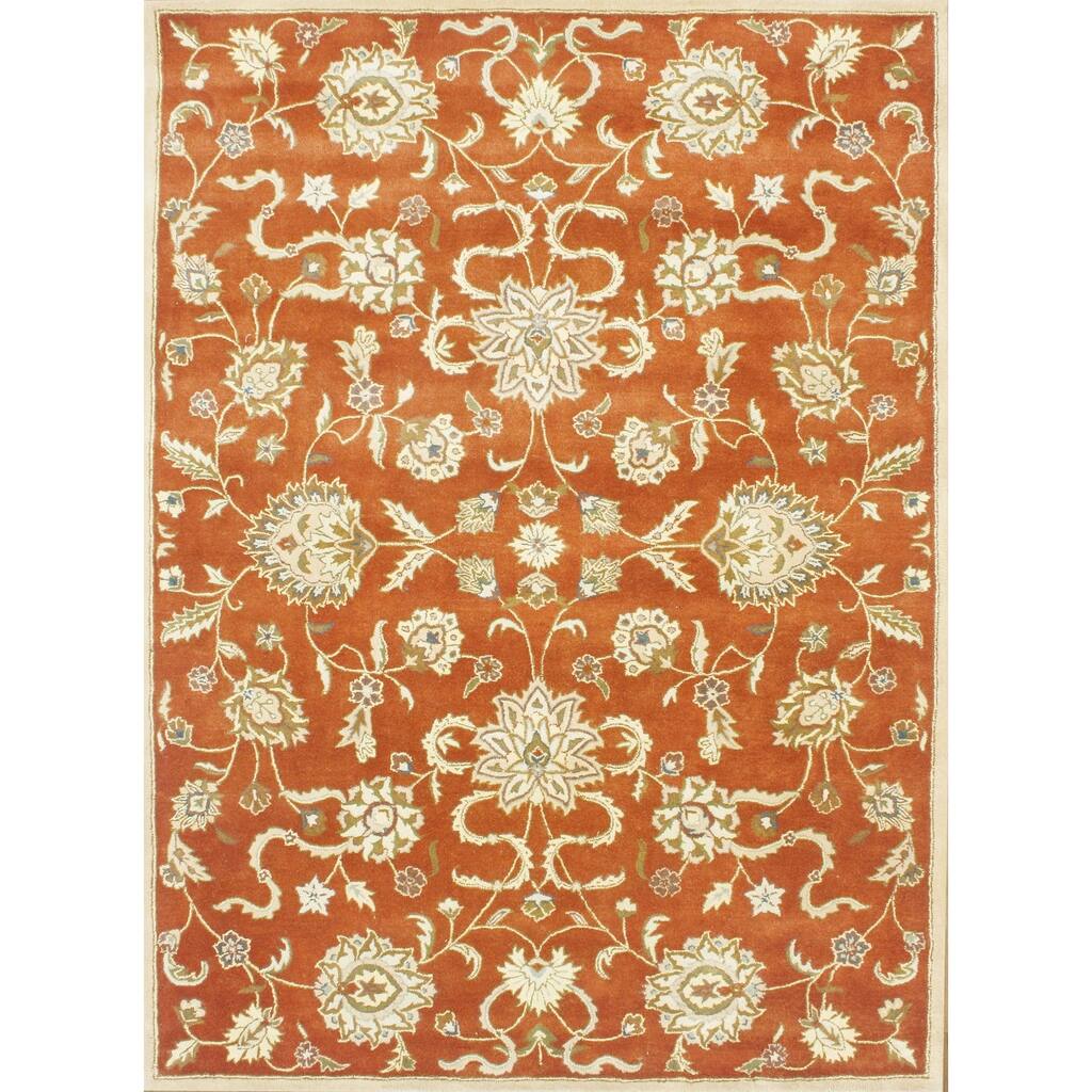 Alliyah Handmade Rusty Orange New Zealand Blend Wool Rug - 8' x 10'