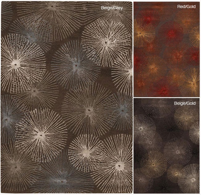 Shop Handtufted Mandara New Zealand Wool Abstract Rug (7'9 Round