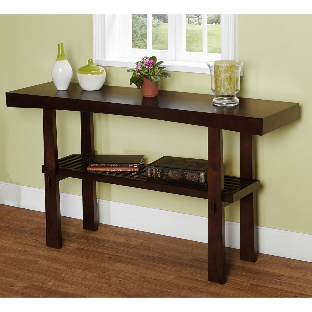 Simple Living Cherry Walnut Finish Sakura Sofa Table