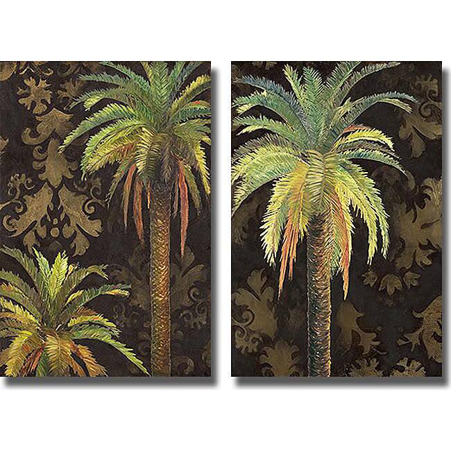 Patricia Pinto 'Palms I' and 'Palms II' Unframed 2-piece Canvas Art