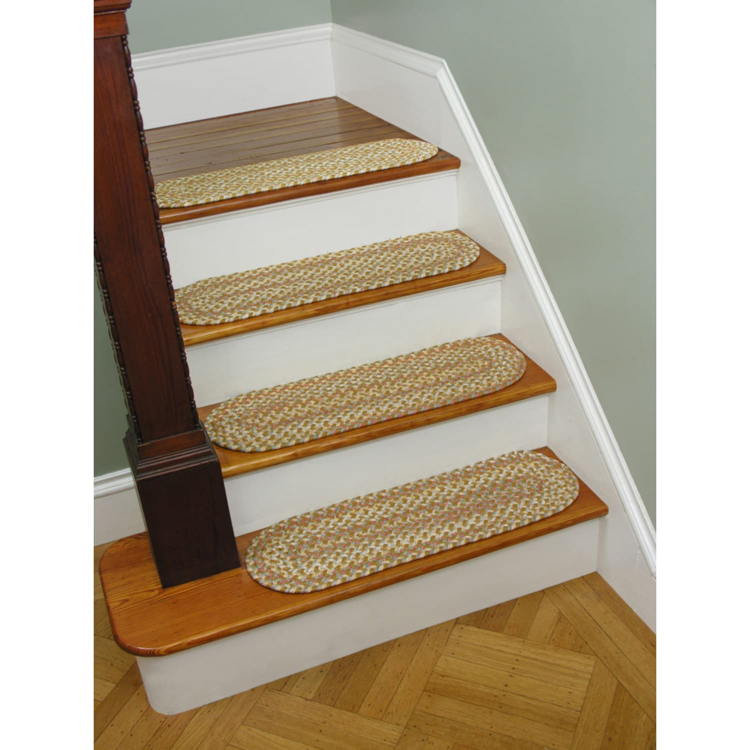 Set Of 4 Reversible Smithfield Braided Stair Tread Rugs (9 In. X 29 In.)