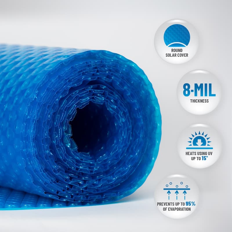 Blue Wave 24 ft. Round 8-mil Solar Blanket for Above Ground Pools - Blue