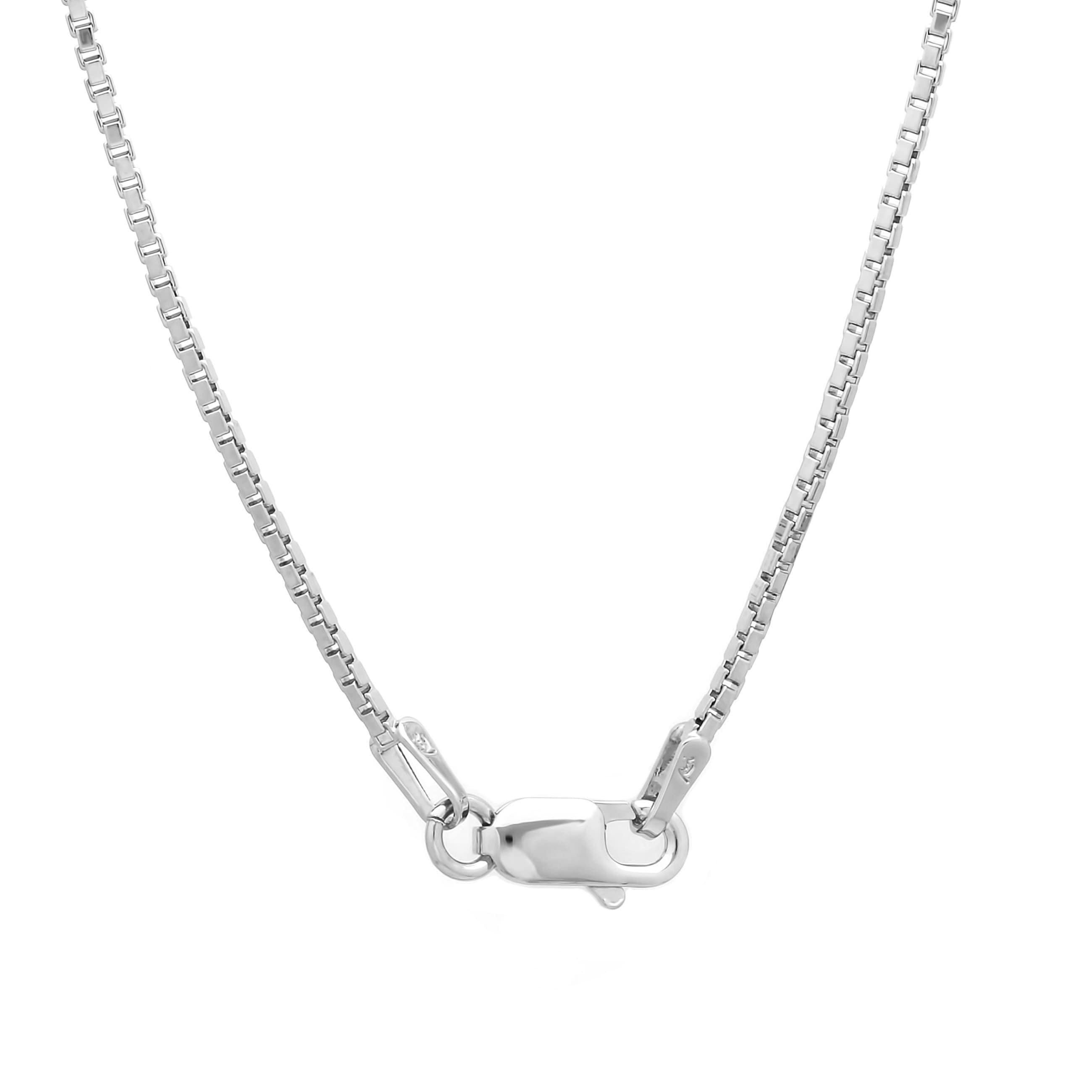 Lobster Claw Clasp Diamond Cut Box Chain 14 Sterling Silver 1mm Box Chain Necklace