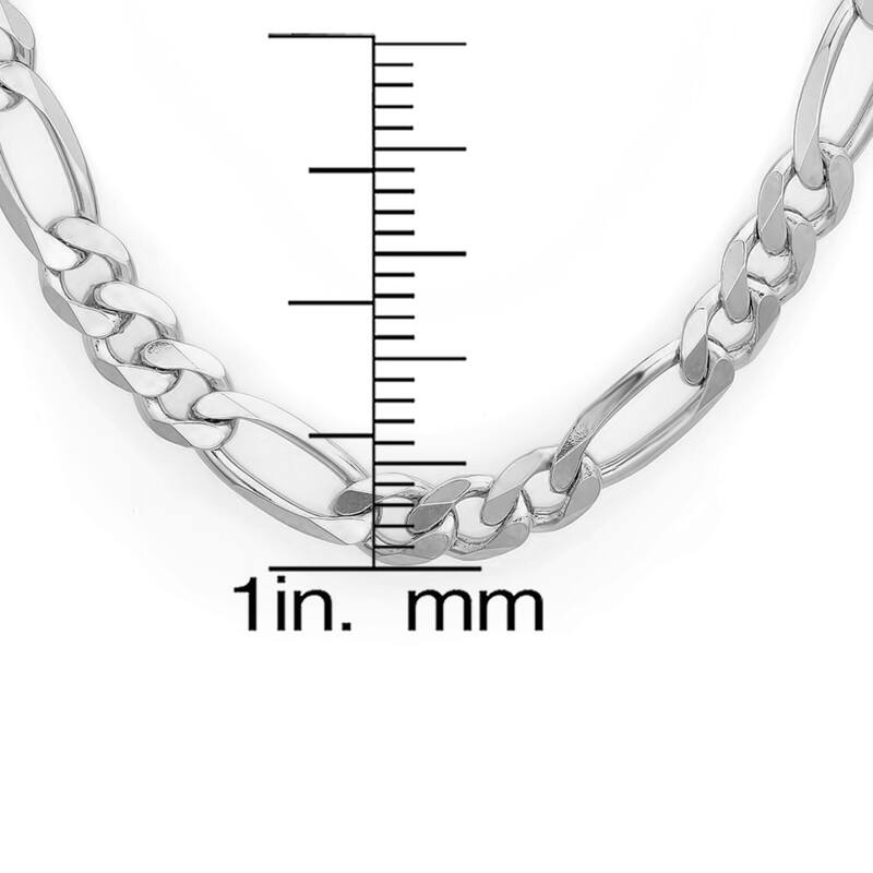 Roberto Martinez Sterling Silver 5 mm Figaro Chain Necklace (18"-30")