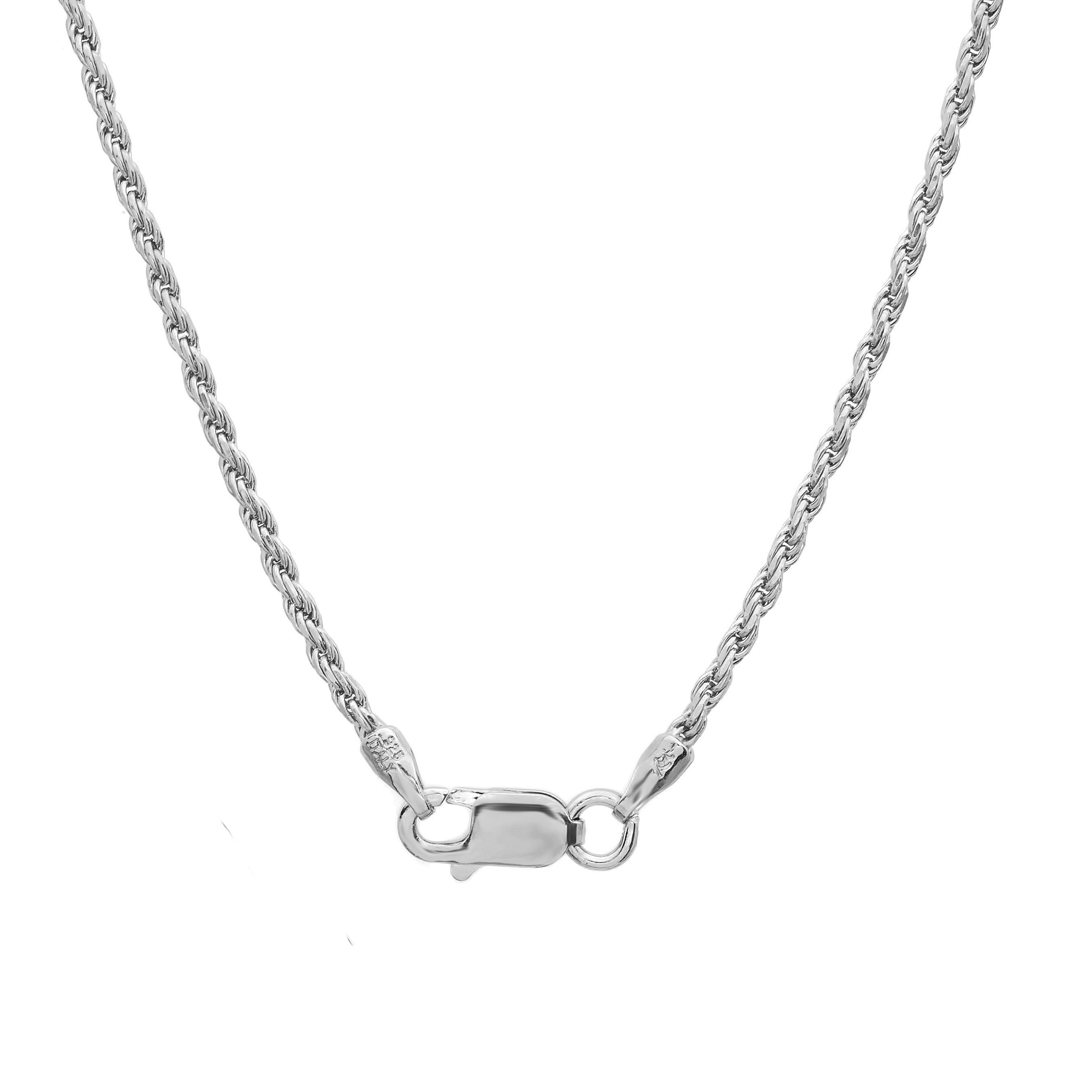 Necklace Sterling Silver Diamond Cut Wheat Chain 2mm 18 20 24 30 Inches