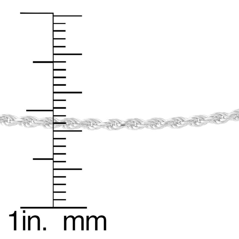 Sterling Silver 1.8 mm Diamond-Cut Rope Chain Necklace