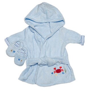 baby dressing gown and slippers set