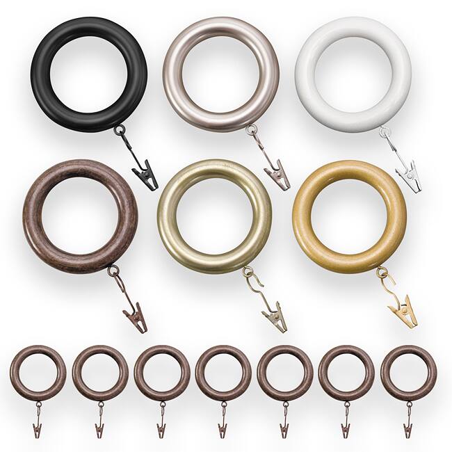 Pinnacle Bold Pole Resin Curtain Rod Rings (Pack of 7)