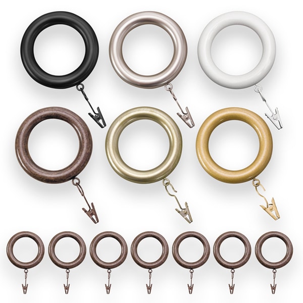 John Lewis Dual Function Curtain Pole Rings, Dia.25/28mm, Set of 6, Brushed  Copper