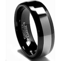 Men's Black-plated Tungsten Carbide Comfort Fit Band (8 mm)