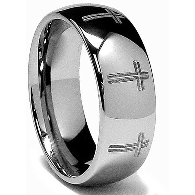 8mm Men/'s Tungsten Carbide Ring Comfort Fit Laser Celtic Jesus Cross Wedding
