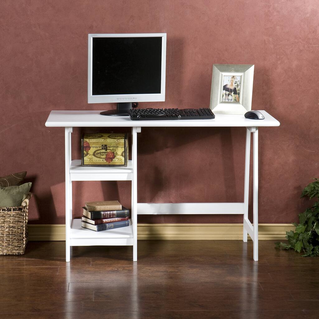 SEI Furniture White Computer Desk Writing Table