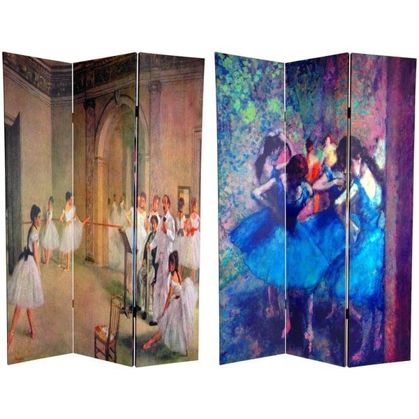 Canvas Double sided 6 foot Dancers Works of Degas Room Divider (China)