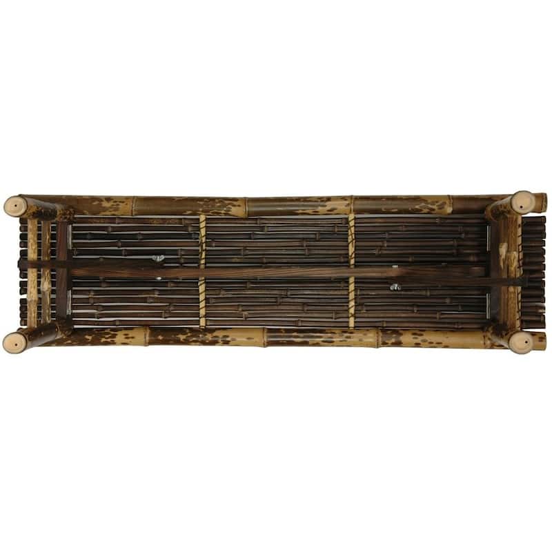 Handmade 4' Japanese-style Dark Bamboo Folding Bench - 47.00"W x 14.00"D x 15.75"H