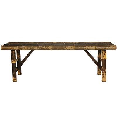 Handmade 4' Japanese-style Dark Bamboo Folding Bench - 47.00"W x 14.00"D x 15.75"H