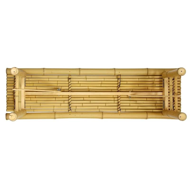Handmade 4' Japanese-Style Light Bamboo Folding Bench - 47.00"W x 14.00"D x 15.75"H