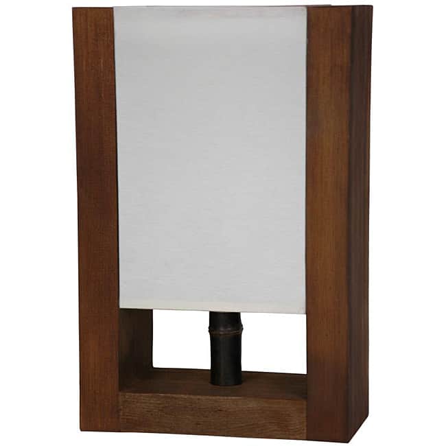 Handmade Wood Modern-style 15-inch Zen Decorative Lamp (China)