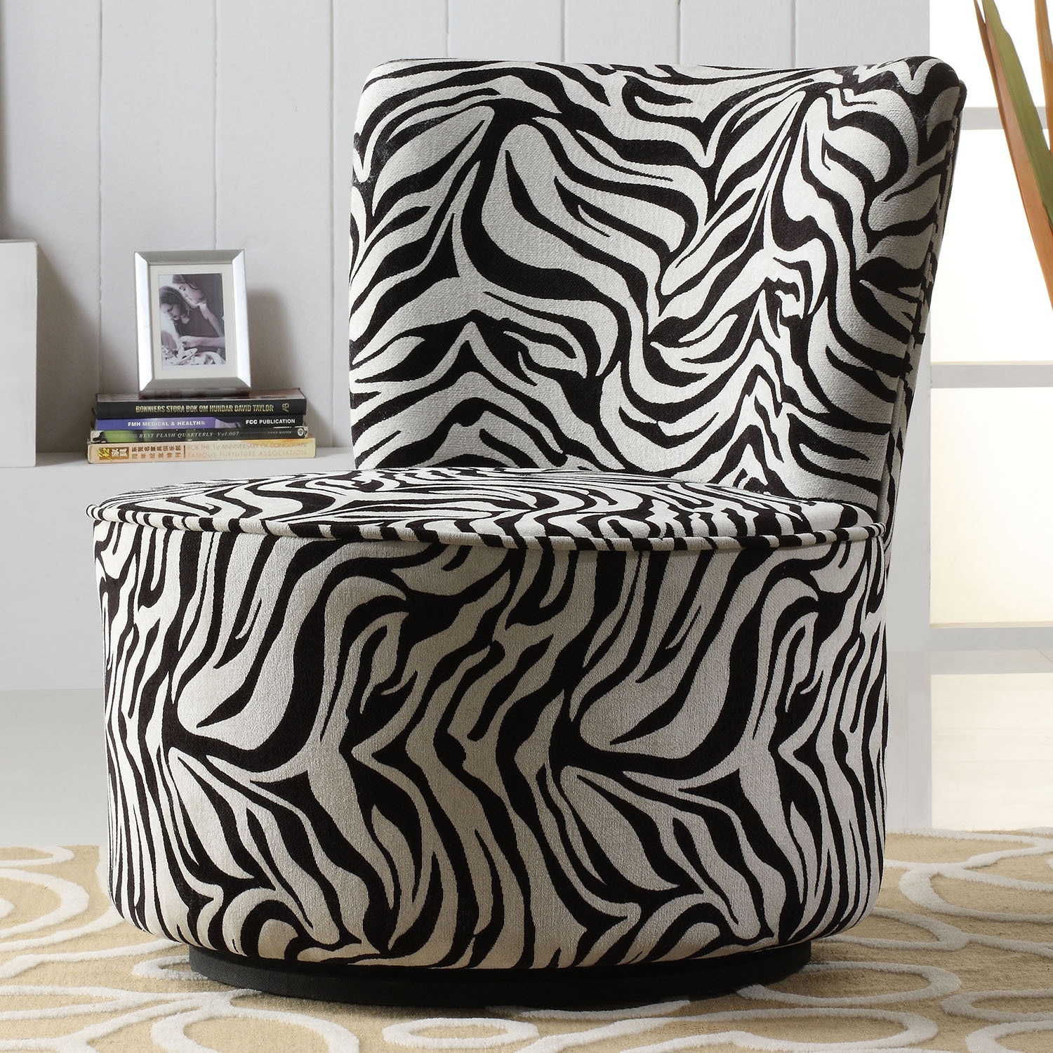 zebra barrel chair