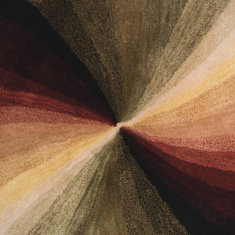 EORC Hand-Tufted Wool Swirl Rug, Multicolored | Vibrant & Stylish Area - 4' Round