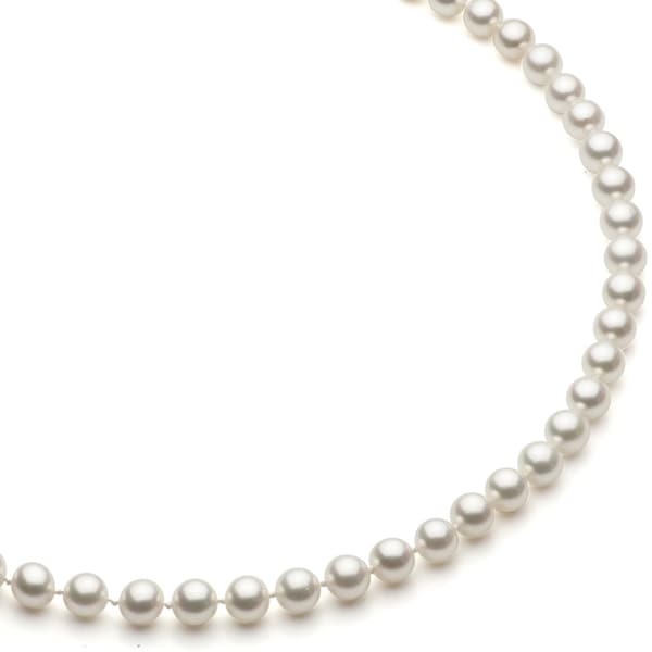 7-7.5mm White Freshwater Cultured High Luster Pearl Endless Necklace 36