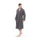preview thumbnail 10 of 19, Authentic Hotel Spa Unisex Turkish Cotton Terry Cloth Bath Robe L/XL - Grey