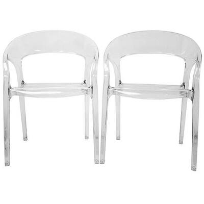 Honour Clear Acrylic Arm Chairs (Set of 2)