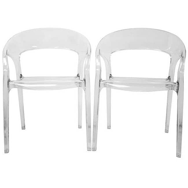 Honour Clear Acrylic Arm Chairs (Set of 2)