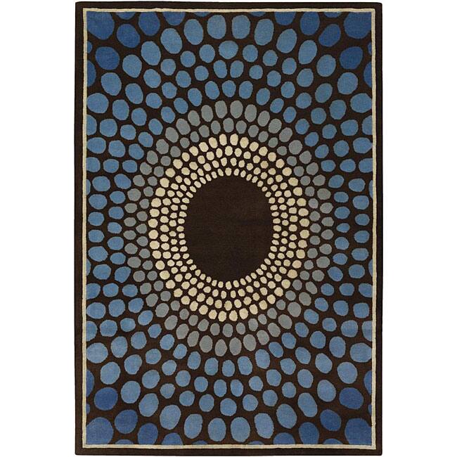 Artist's Loom Hand-tufted Contemporary Geometric Wool Rug - 5' x 7'6