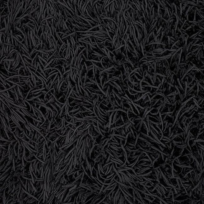 Hand-knotted Mandara Black Cotton Shag Rug - 2'6" x 6'