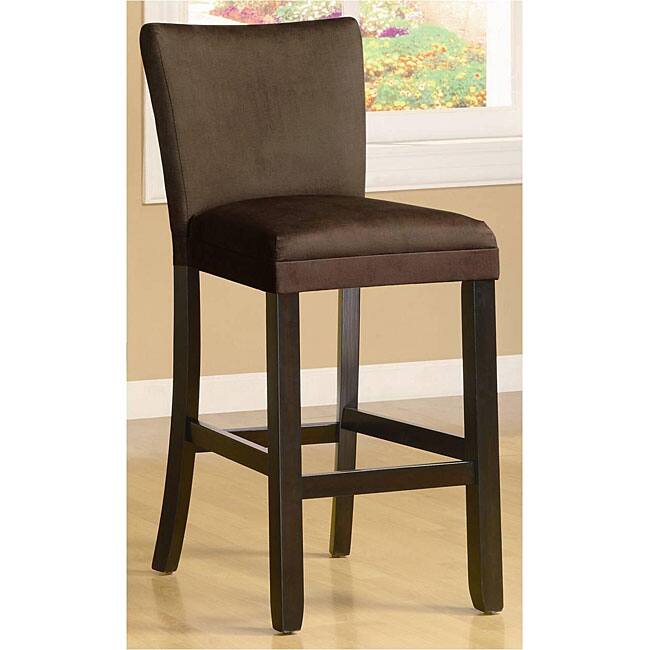 Empire Microfiber Chocolate Bar Stools (Set of 2)