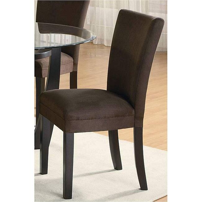 Empire Microfiber Chocolate Parson Dining Chairs (Set of 2)