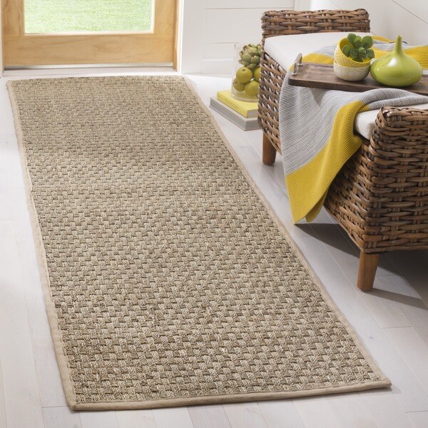Shop Safavieh Casual Natural Fiber Natural and Beige Border Seagrass