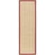 preview thumbnail 147 of 158, SAFAVIEH Natural Fiber Marina Basketweave Seagrass Rug 2'6" x 6' Runner - Natural/Red