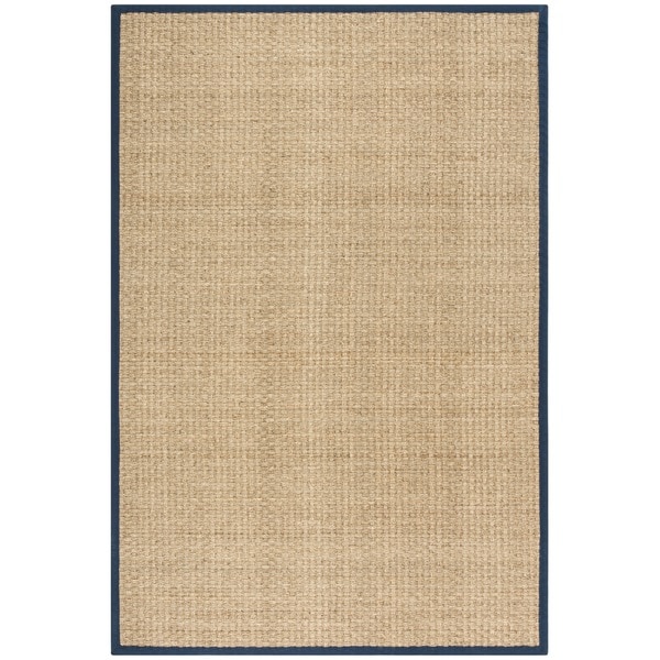 Safavieh Casual Natural Fiber Natural and Blue Border Seagrass Rug 5