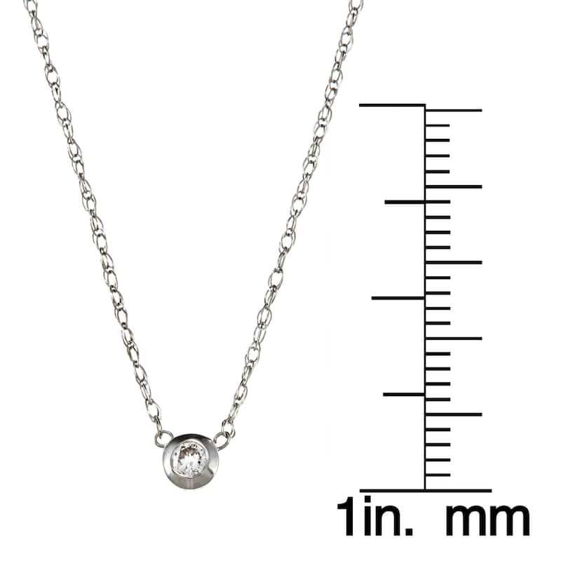 Annello by Kobelli 14k White Gold Diamond Bezel Necklace