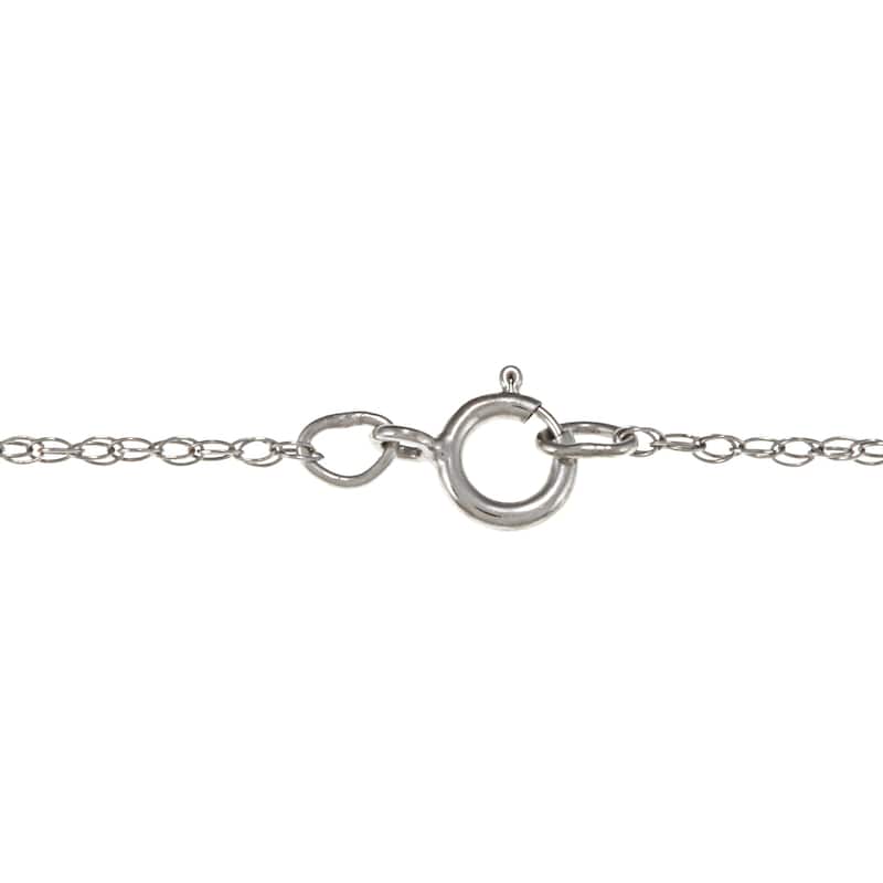 Annello by Kobelli 14k White Gold Diamond Bezel Necklace