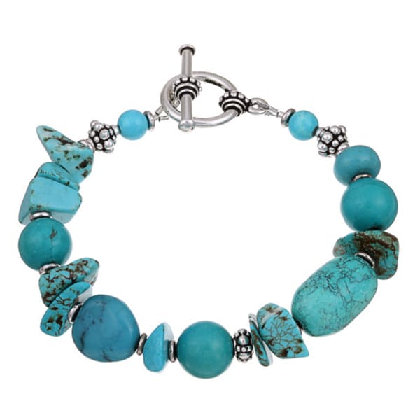 Shop Lola's Jewelry Pewter Turquoise Chip Bracelet - Free Shipping On ...