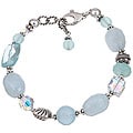 Lola's Jewelry Sterling Silver Aquamarine and Chalcedony Bracelet