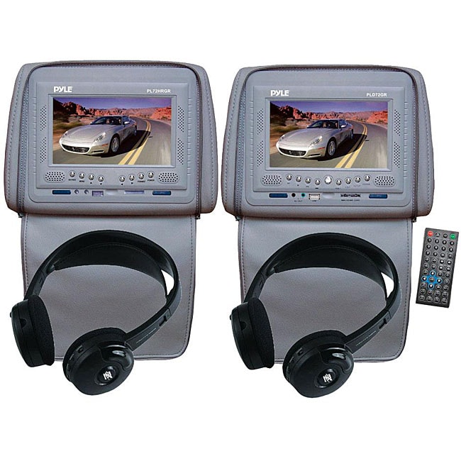 Pyle Car Headrests 7-inch LCD Monitors/ Headphones