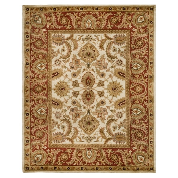 Safavieh Handmade Classic Jaipur Ivory/ Red Wool Rug - 9'-6" x 13'-6"