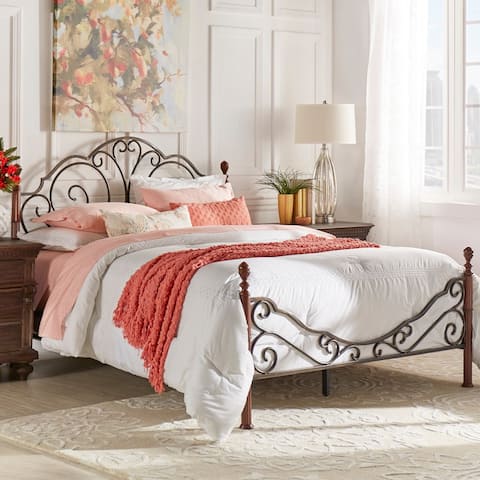 LeAnn Graceful Scroll Bronze Finish Iron Bed by iNSPIRE Q Classic