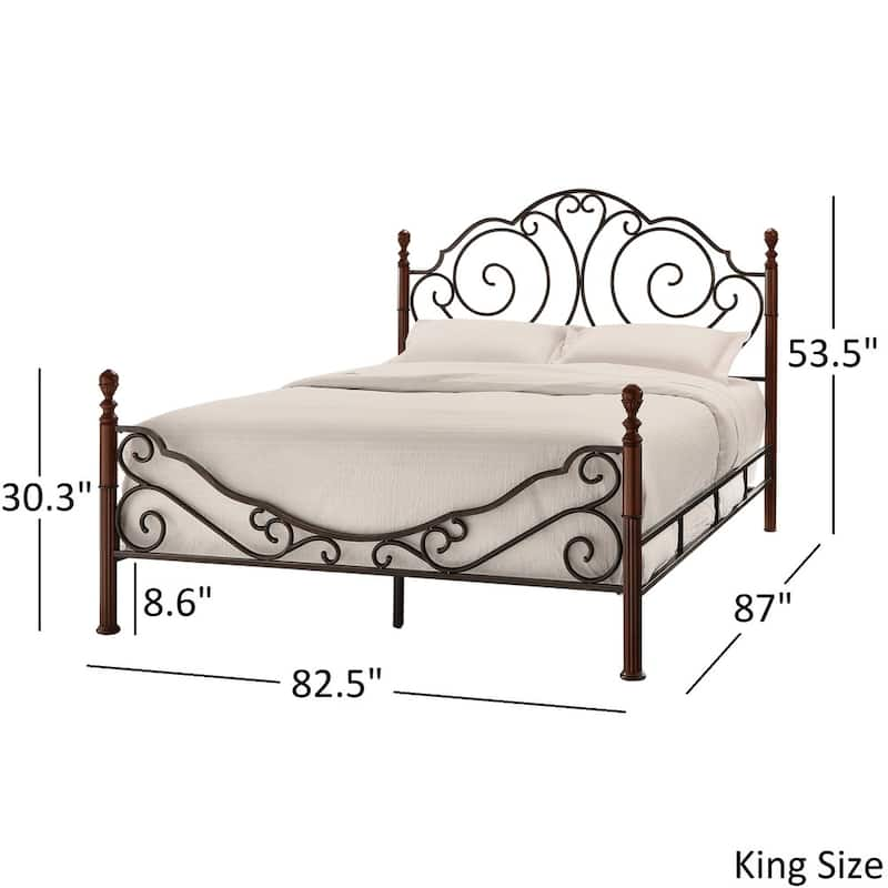 LeAnn Graceful Scroll Bronze Finish Iron Bed by iNSPIRE Q Classic