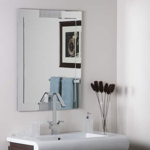 Francisca Large Frameless Wall Mirror - Silver - A/N