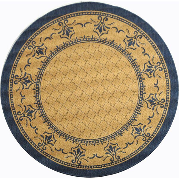 Safavieh Royal Natural/ Blue Indoor/ Outdoor Rug 6'7" x 6'7" round