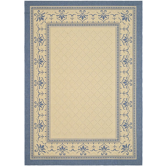 Indoor/ Outdoor Royal Natural/ Blue Rug (67 X 96)