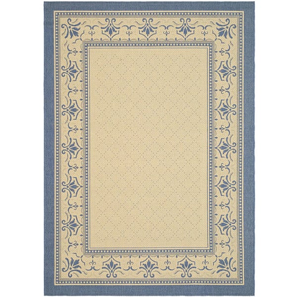 Safavieh Royal Natural/ Blue Indoor/ Outdoor Rug - 9' x 12'