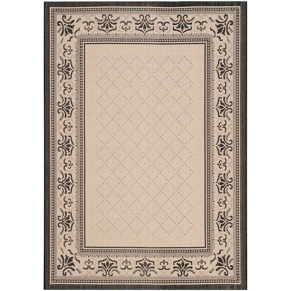 Safavieh Royal Sand/ Black Indoor/ Outdoor Rug - 8' x 11'